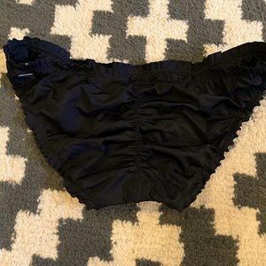 Black ruffled bikini bottom